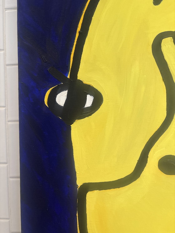 Image 1 of Peinture à l'huile abstraite "deux visages