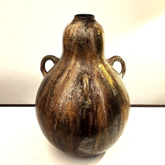 Vase Vintage Art Nouveau Colocynth à trois anses par Roger Guerin, 1920 – Ceramic (photo 14 of 15)