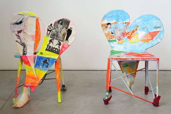 Image 1 of Set di 6 sedie Pop Art firmate da Guido Coletti (1995, firmate nel 2013)