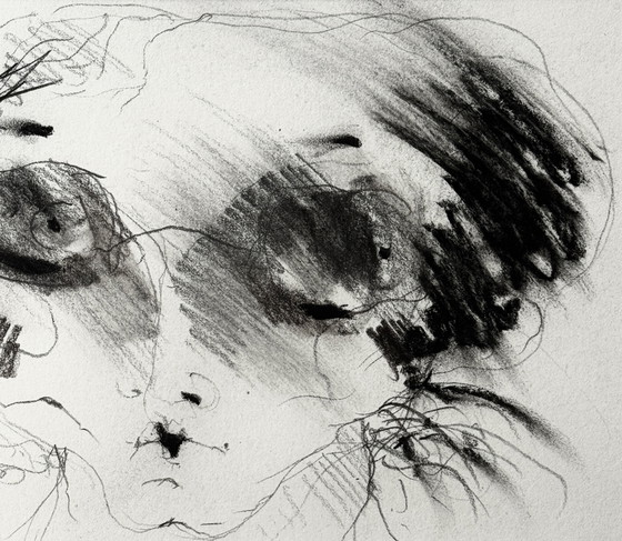 Image 1 of Robert Detheux - Magnifique portrait surréaliste - Vendu encadré 