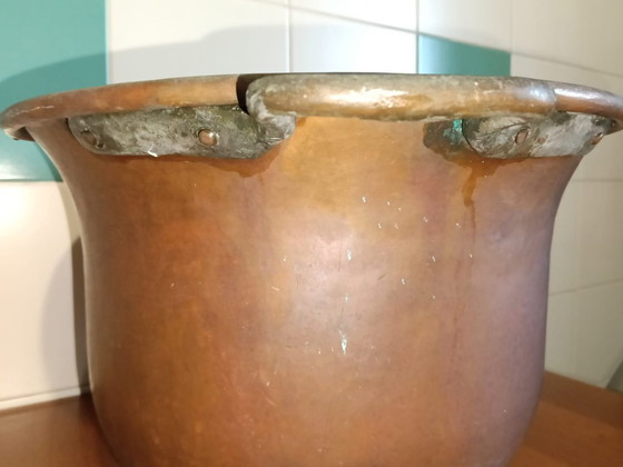 Image 1 of Antique Solid Copper Boiler, early 20th century.