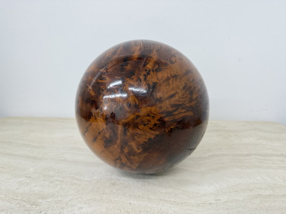 Image 1 of Large antique burl wood ball decorative wooden ball
