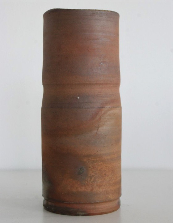 Image 1 of Fujiwara Yu ( Japan, 1932 - 2001) - Bizen ceramic Hanaire vase