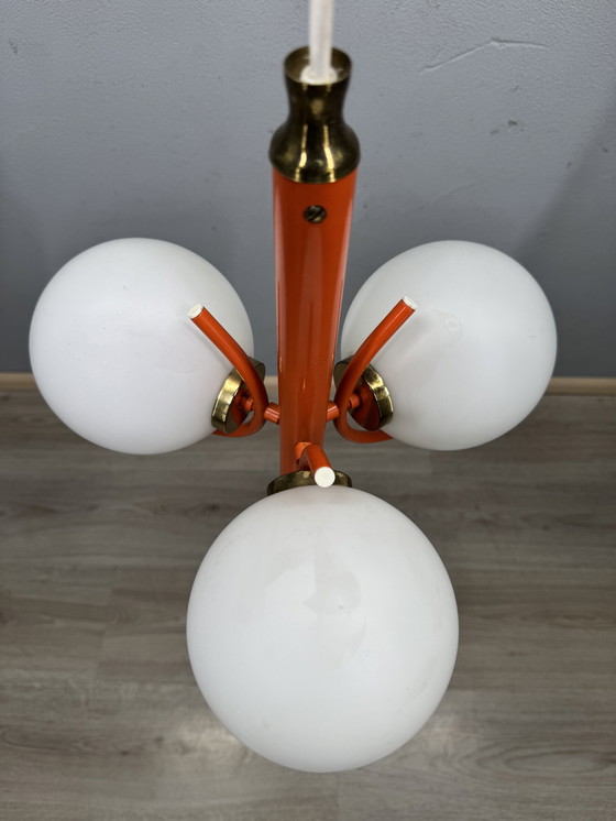 Image 1 of Lampadario arancione Space Age di Richard Essig