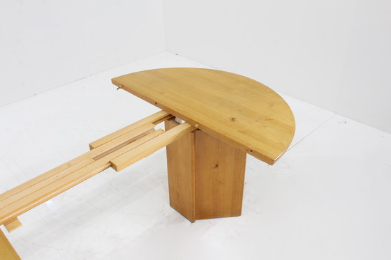 Image 1 of Vintage Danish round extendable dining table solid wood table