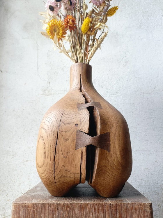 Vase / Sculpture in Solid Carved Oak – retroDom, Wood (photo 6 of 11)