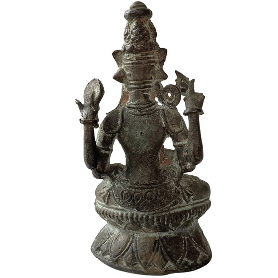 Antigua Estatua Tibetana de Viaje Avalokiteshvara – Vitarka Mudra – Siglo XVIII – Esculturas, Bronze (photo 5 of 9)