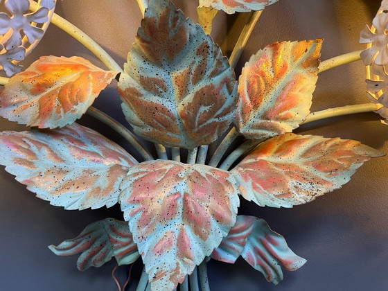 Image 1 of Vintage wandlamp met bloemenmotief van Hans Kögl, jaren 70.