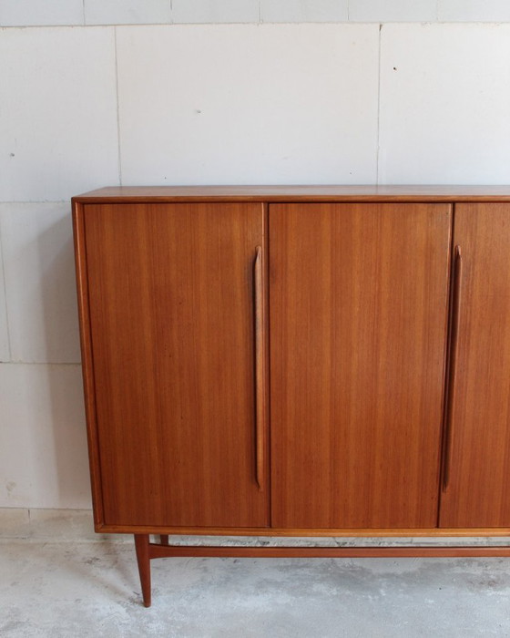 Image 1 of XXL teak highboard, German design classic by Heinrich Rietsenpatt