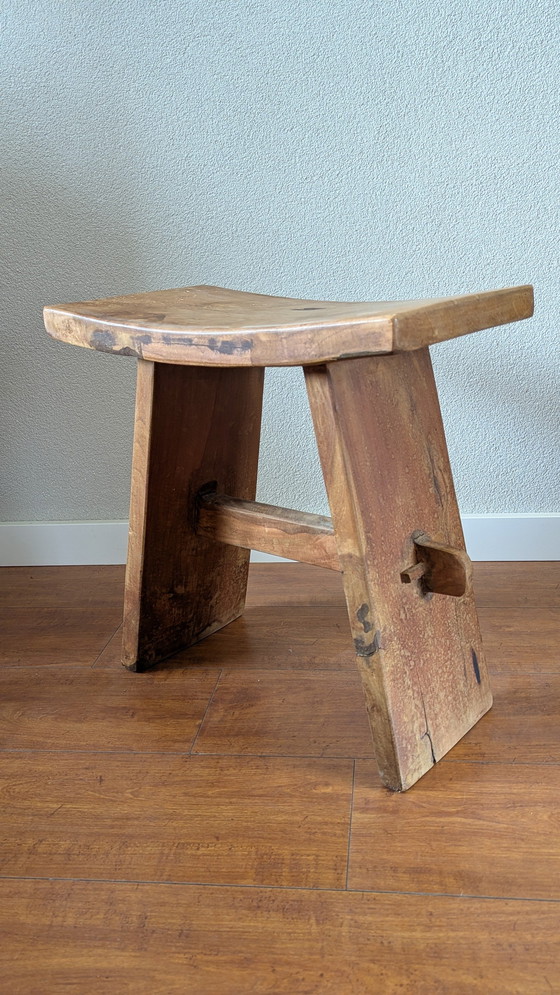 Image 1 of Suar Stool. Teakhout kruk Japan 