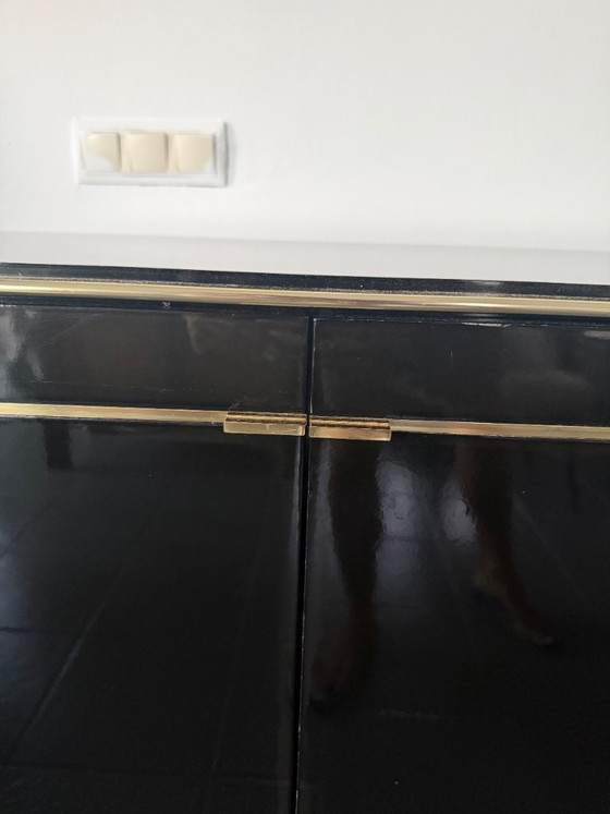 Pierre Cardin Sideboard With Brass Black Lacquered Shell Inlays, 1980 – Wood (photo 39 of 64)