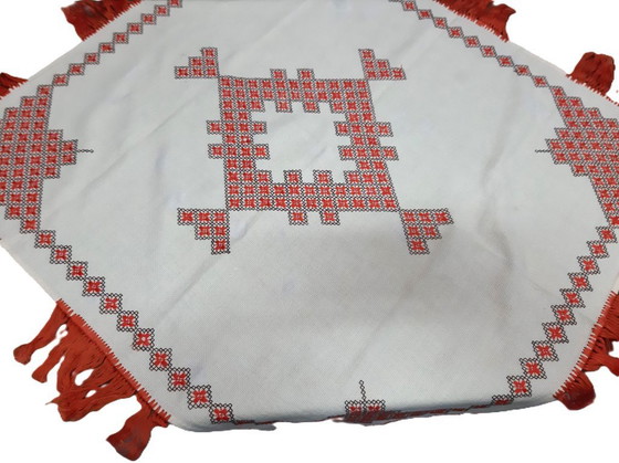 Image 1 of Vintage Hand Embroidered Tablecloth 70 x 68 cm