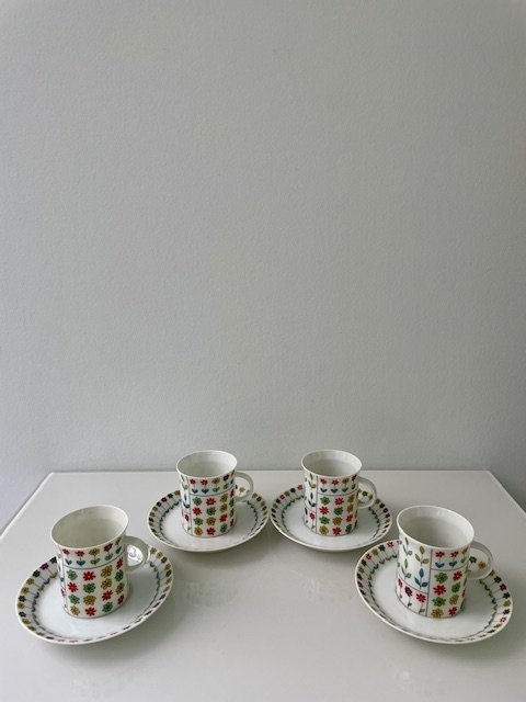 Image 1 of 4 tazze e piattini Rosenthal d'epoca | Design Hans-Theo Baumann & Emilio Pucci