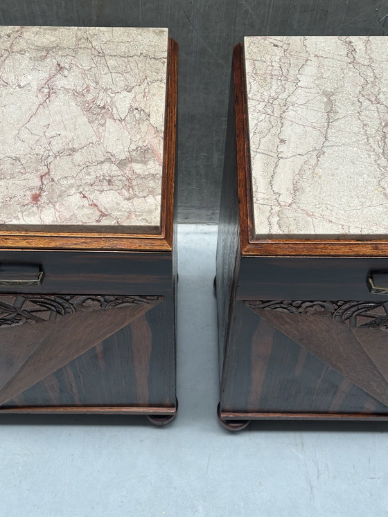 Image 1 of Set aus 2 Nachttischen im Art-Deco-/Jugendstil