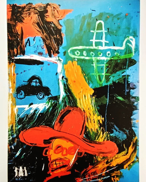 Lithographie en édition limitée de Jean-Michel Basquiat, numérotée au crayon.