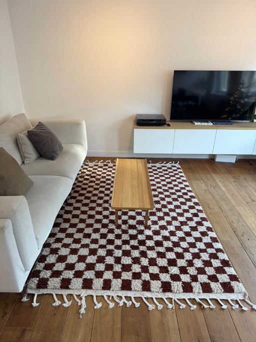 Handmade Moroccan checkerboard rug 240x160