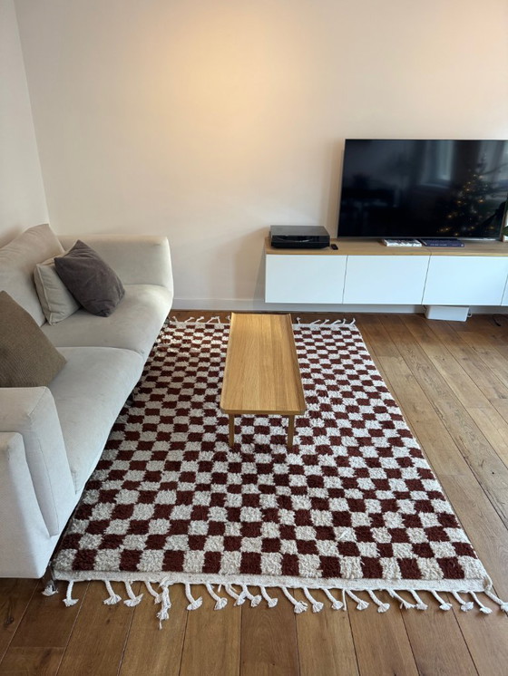 Image 1 of Handmade Moroccan checkerboard rug 240x160