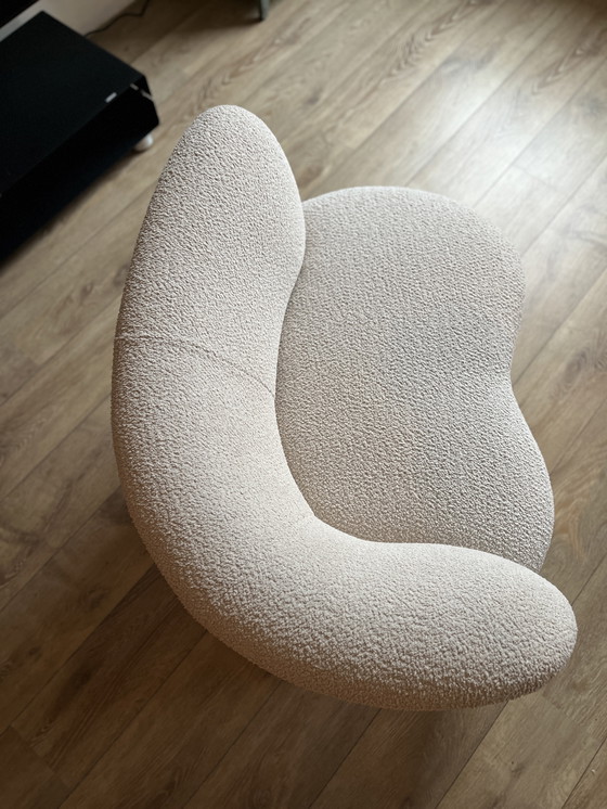 Image 1 of Fauteuil Prachtige WOOD Stone en bouclé crème kleur.