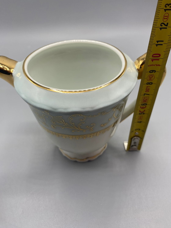 Cafetière en porcelaine de Limoges Jammet-Seignolles – Décor bleu céladon et or – Objets déco, Gold (photo 7 of 8)