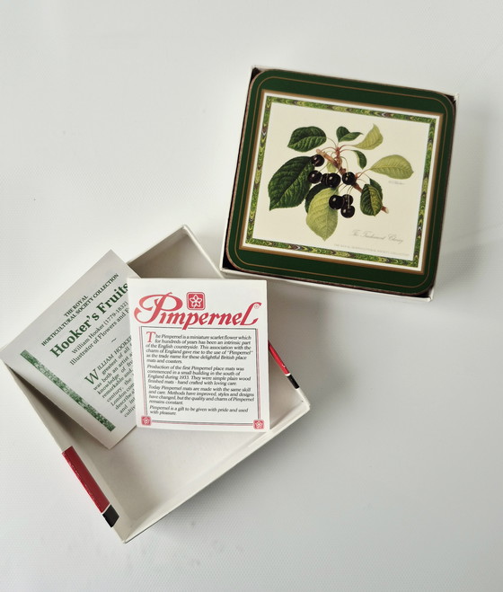 Image 1 of Pimpernel 6 x Coasters Hooker Fruits Very Rare