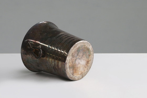 Image 1 of French Brass and Silver Plated Ice Bucket Wiskemann Style, 1900s