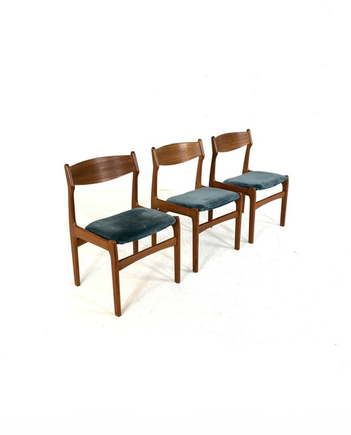 Set di 3 sedie da pranzo vintage, Erik Buch '70