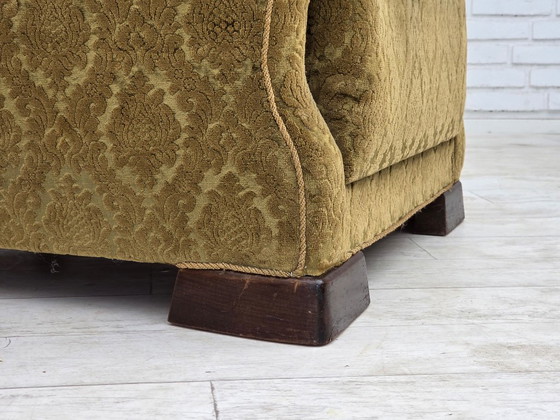 1950s, Danish Relax Chair, Furniture Velour, Oak Wood – Armchairs, Textile (photo 3 of 17)