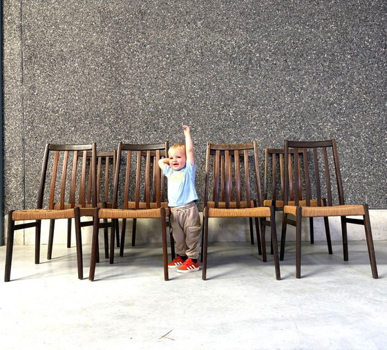 Chaises de salle à manger danoises en corde, lot de 8 - années 60 – Paper, Wood (photo 10 of 10)
