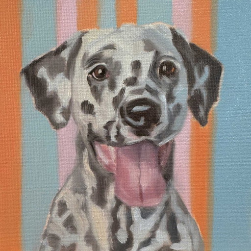 Friend, Öl auf Canvas-Board, 15x15 cm, Sandra Kolondam