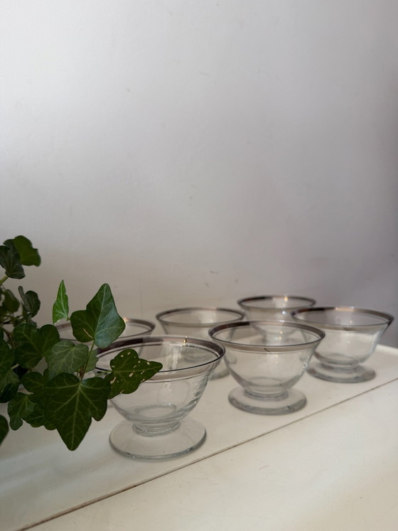 Coupes à dessert avec bord argenté – Verres et carafes, Verre (photo 2 of 5)