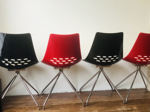 Vier Calligaris  Italiaanse Vintage stoelen 