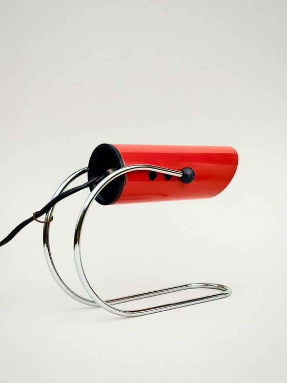 Vintage Space Age "Tube" Table lamp – 1960s/1970s – Arredoluce / Lightolier, Chrome, Metal (photo 14 of 15)