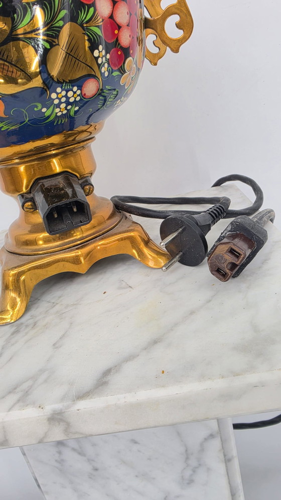 Image 1 of Vintage Soviet Russian Samovar – USSR 1981 – Hand Painted – Electric – Working