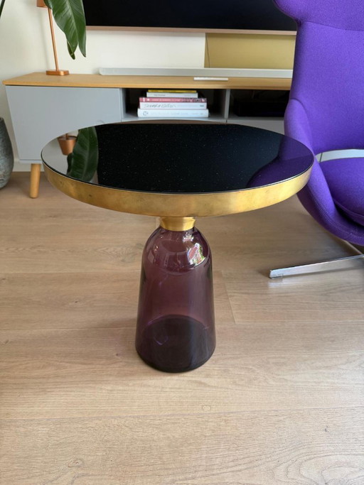 Mesita auxiliar Classicon Bell - Negro, latón y morado