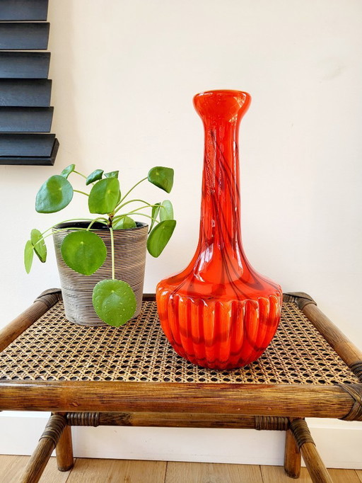 Opaline Florence vintage vase, Vetreria di Borgonovo, Italy, 1970s
