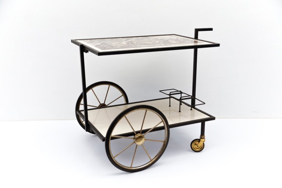Image 1 of German Metal Serving Trolley, 1960s