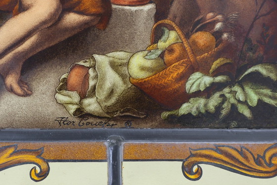 Image 1 of Vitrail signé basé sur l'œuvre de Bartolomé Esteban Murillo