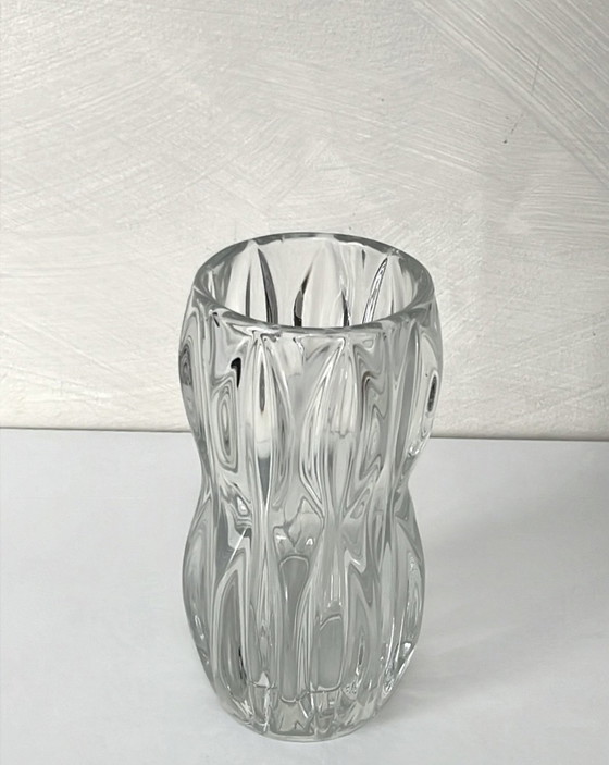 Image 1 of Vase vintage SKLO Union par Jan Schmidt en verre transparent années 60