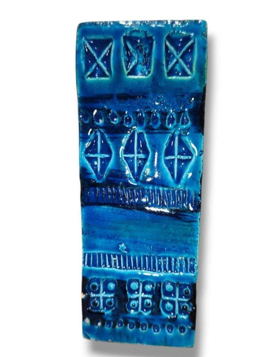 Image 1 of Bitossi Rimini Blu Rechteckvase | Aldo Londi Italian Mid-Century Art Pottery 1960s