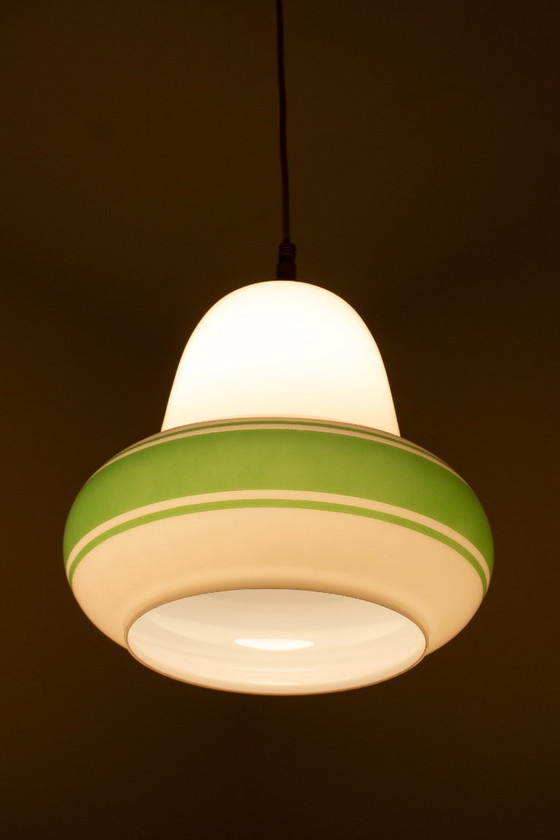 Image 1 of Lampada a sospensione vintage in stile Art Déco italiano degli anni '50