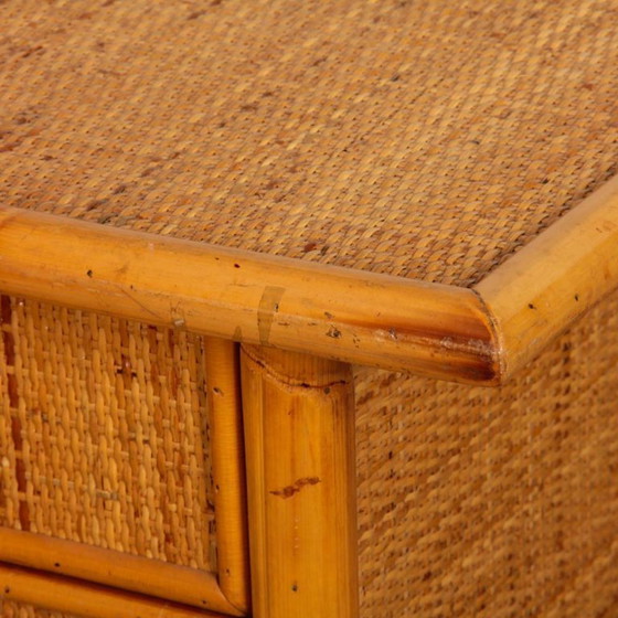 Image 1 of Vintage wicker, bamboo and brass desk by Dal Vera, 1970