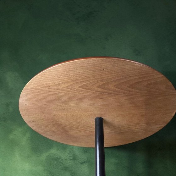 Image 1 of Portuguese Vintage Postmodern Style Functional Wooden Side Table With Magazine Rack