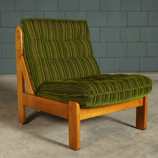 Gruppo di sedute/sedute modulari vintage – velluto verde – anni '70