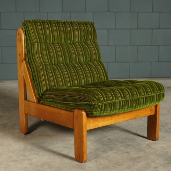 Image 1 of Vintage modular seating area/seating group – green velvet – 1970s