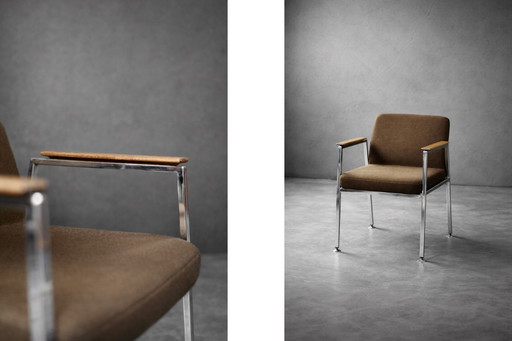 Vintage Konferenzstuhl im deutschen Mid-Century-Modern-Stil, braun, von Drabert, 1970er Jahre