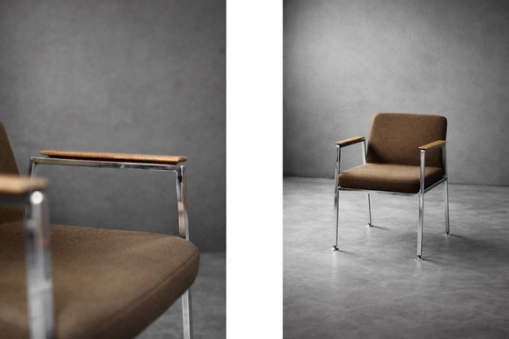 Image 1 of Sedia da conferenza marrone moderna tedesca vintage di metà secolo di Drabert, anni '70