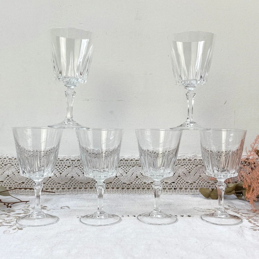 6 Verres à Vin Blanc Cristal D'Arques VERSAILLES