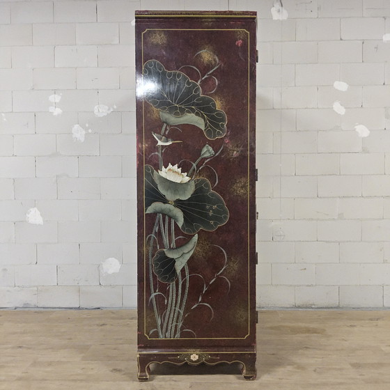 Image 1 of Vintage Chinese / Oosters kast bladgoud/ tradioneel tafereel / Bohemian kast / Aziatische kast