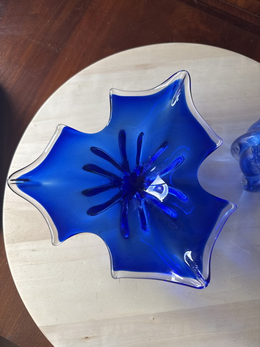Vintage MCM Bohemian vase and small bowl – vazen, Glass (photo 2 of 10)