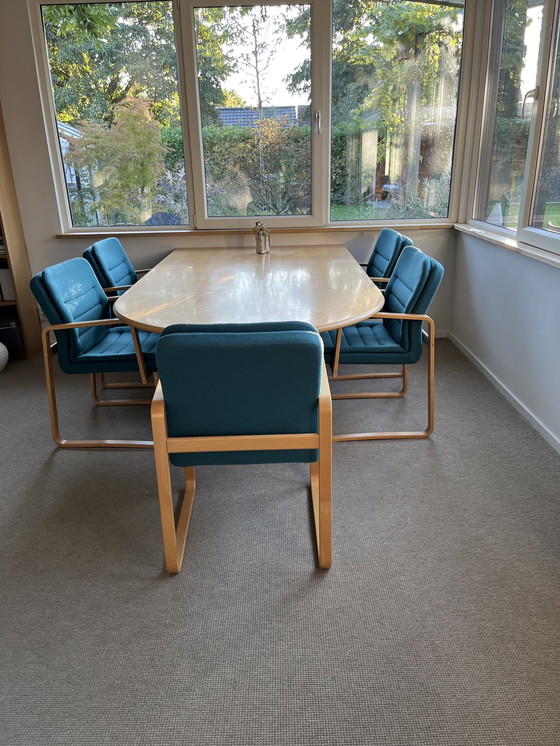 Image 1 of Kinnarps Meeting Table + 6x Comfortable Chairs